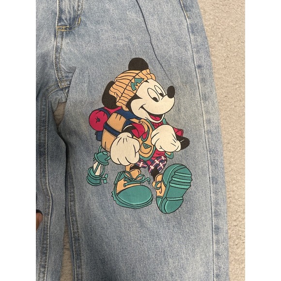 Vintage 90s Disney Mickey Mouse Jerry Leigh Jeans Womens Sz 5 Blue Straight Fit - Picture 2 of 13